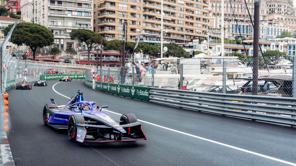 Pascal Wehrlein, Porsche 99X Electric (nº 1), 2ª carrera del E-Prix de Mónaco, 2025, Porsche AG