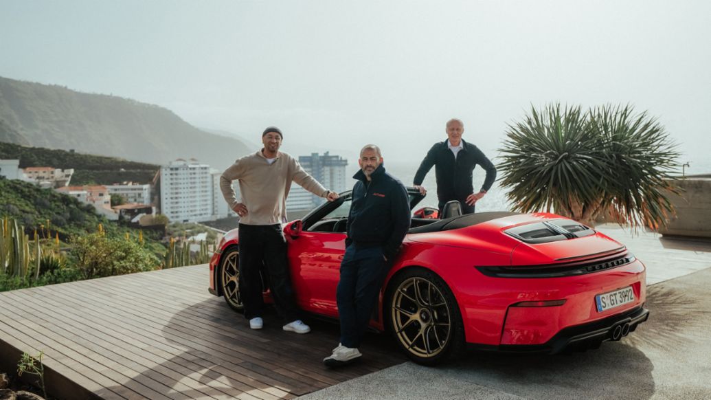 Jean Pierre Kraemer, Chris Harris, Andreas Preuninger, Director GT Model Line, l-r, 911 GT3 S/C, 2026, Porsche AG