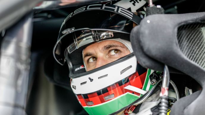 Lars Kern, test driver, Taycan prototype, Nürburgring-Nordschleife, 2019, Porsche AG