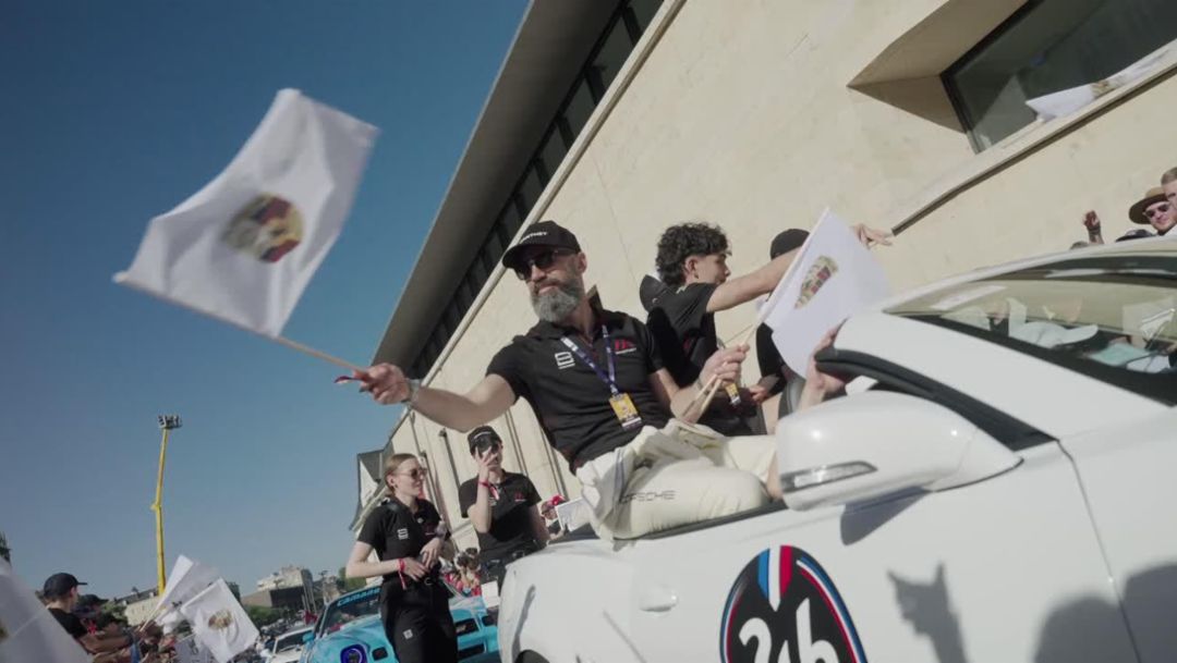 The driver's parade in Le Mans