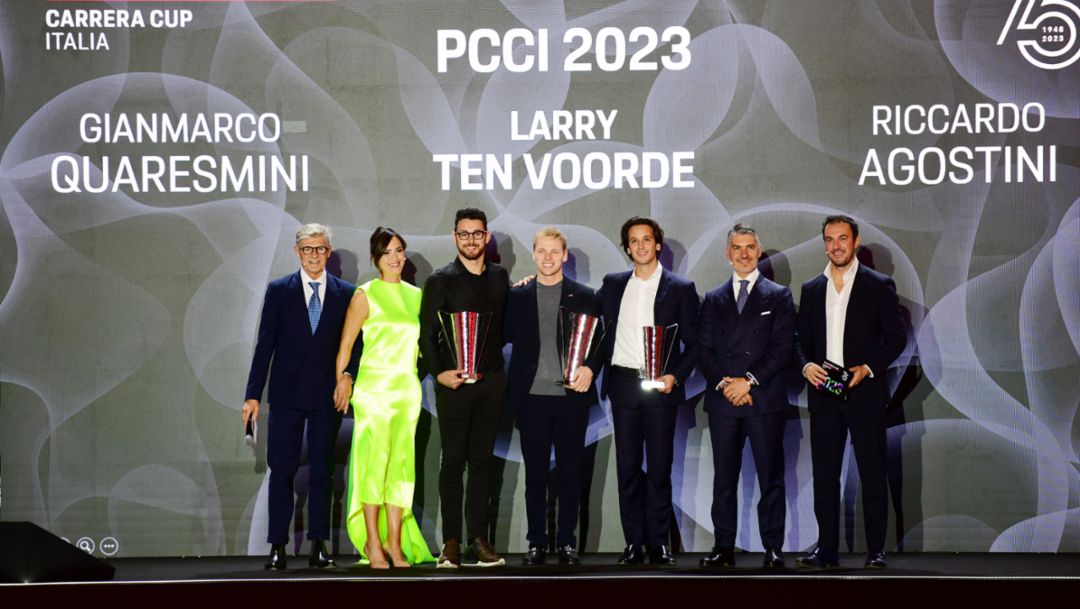 Premiati al Porsche Experience Center Franciacorta i Campioni 2023 della Carrera Cup Italia