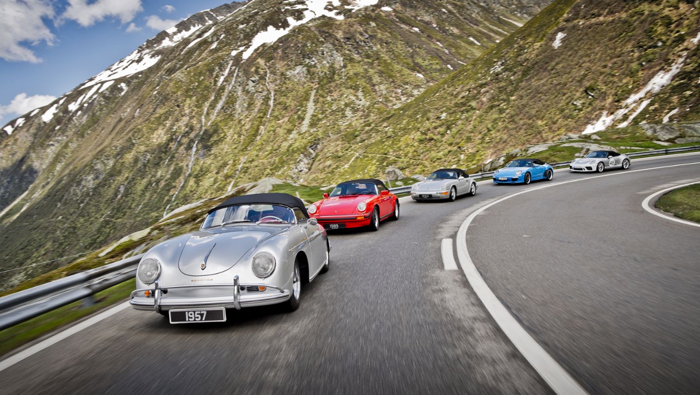 Speedster of 1957, 1989, 1994, 2012, 2019, Gotthard Pass, 2019, Porsche AG