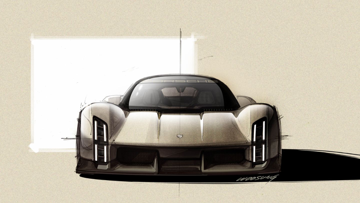 Designskizze, Porsche Mission X, 2023, Porsche AG