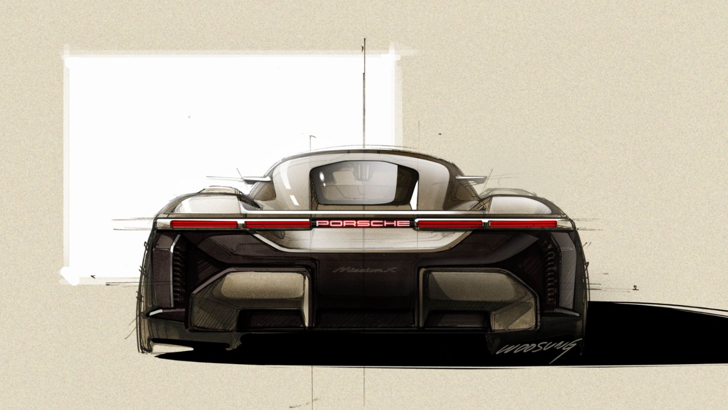 Designskizze, Porsche Mission X, 2023, Porsche AG