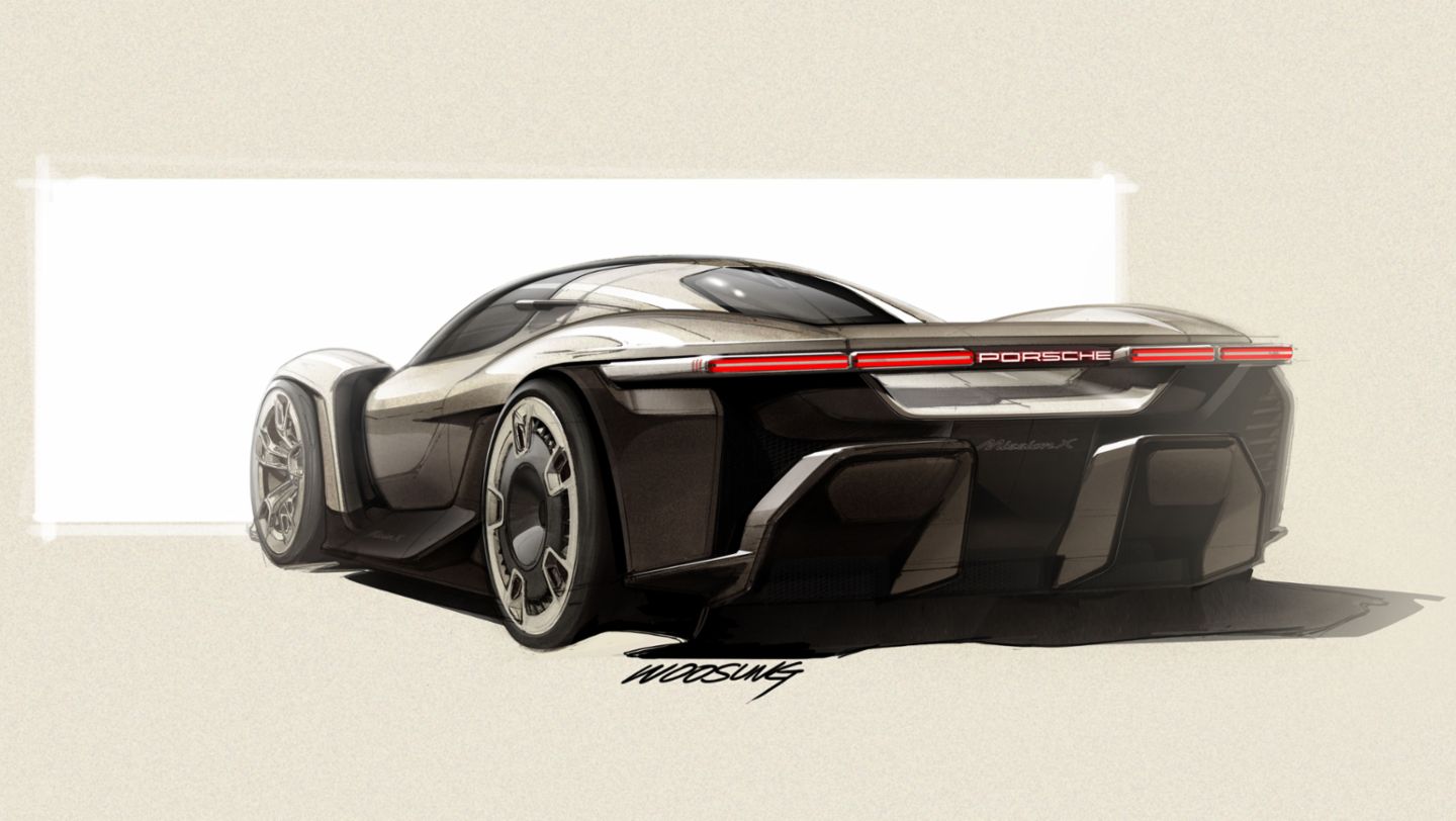 Designskizze, Porsche Mission X, 2023, Porsche AG