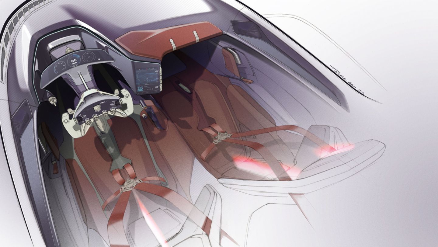 Designskizze, Porsche Mission X, 2023, Porsche AG