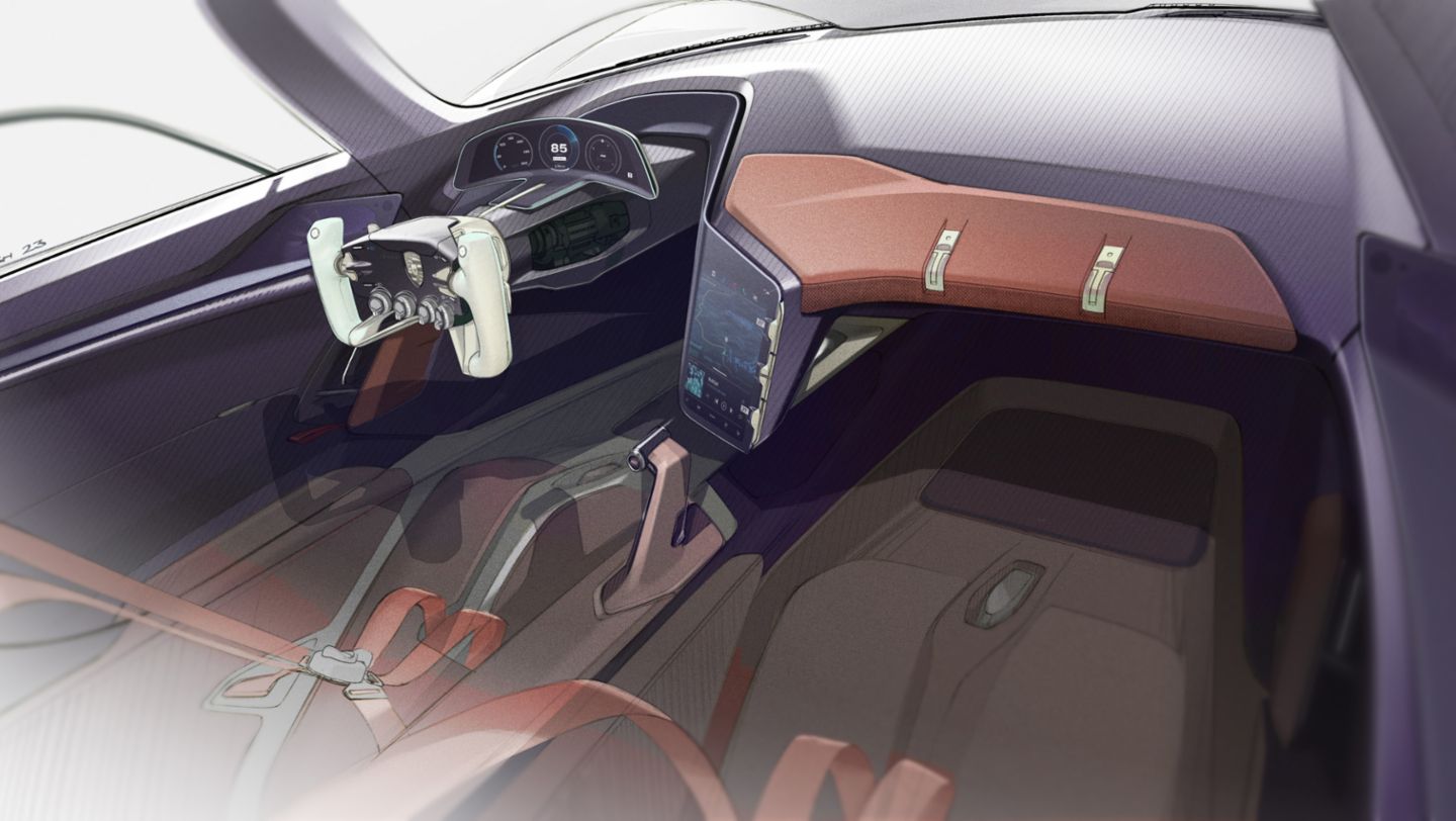 Designskizze, Porsche Mission X, 2023, Porsche AG