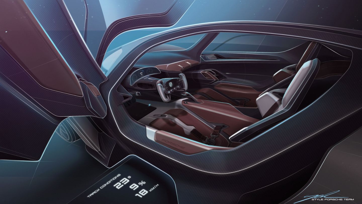 Designskizze, Porsche Mission X, 2023, Porsche AG