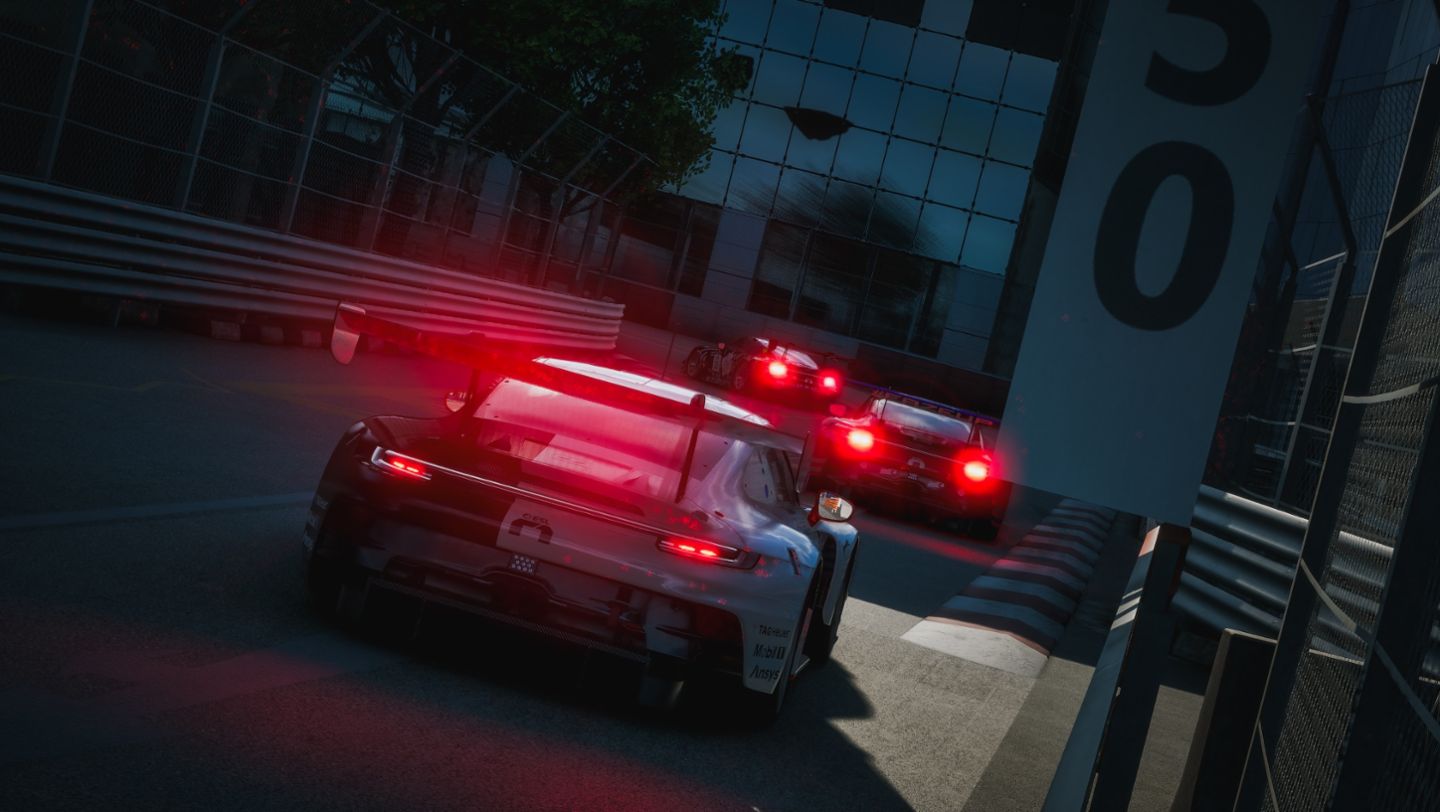 Porsche 911 GT3 R, Esports ESL R1, Orchard Road (SG): Porsche Coanda Esports Racing Team, Mitchell deJong (USA), 2024, Porsche AG