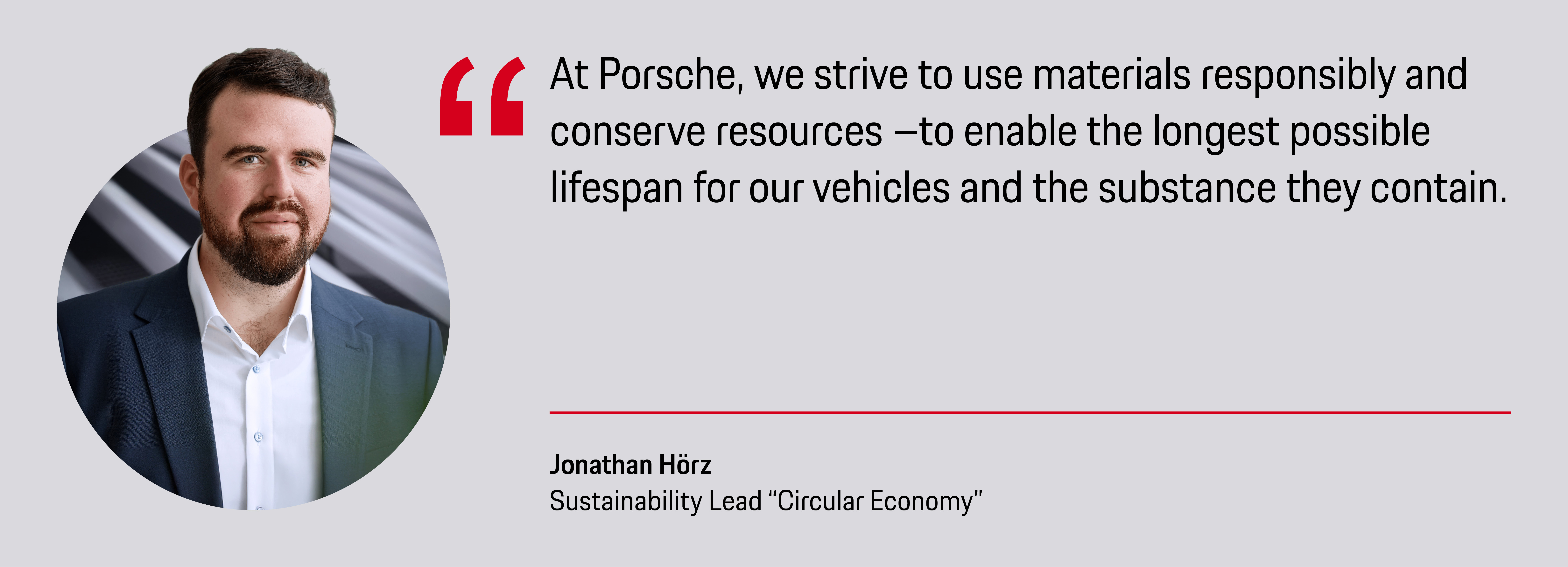 Jonathan H&ouml;rz, Sustainability Lead "Circular Economy", 2026, Porsche AG